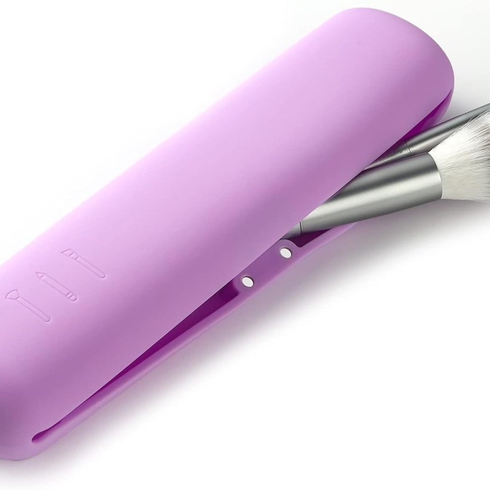 Travel Makeup Brush Holder, Magnetic Anti-fall Out Silicon Portable -Small